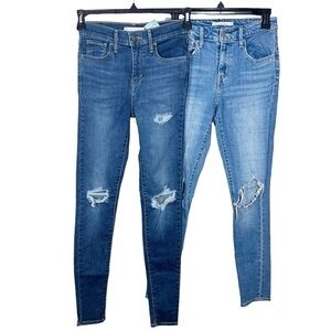 Levi’s Womens lot of 2 pair Skinny Denim Skinny Distressed Jeans Size 25